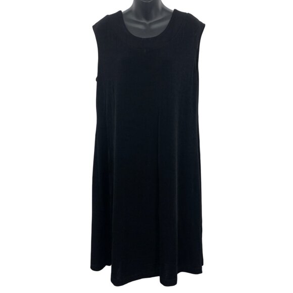 Chicos Travelers Black Sleeveless A-Line Dress Size 3 XL Extra Large Shift New - Picture 1 of 7